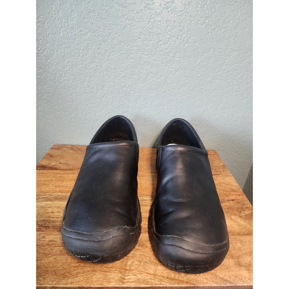 Keen Kanteen Klogs Mens Black Leather Slip On Work Shoes Oil Slip Resistant 11
